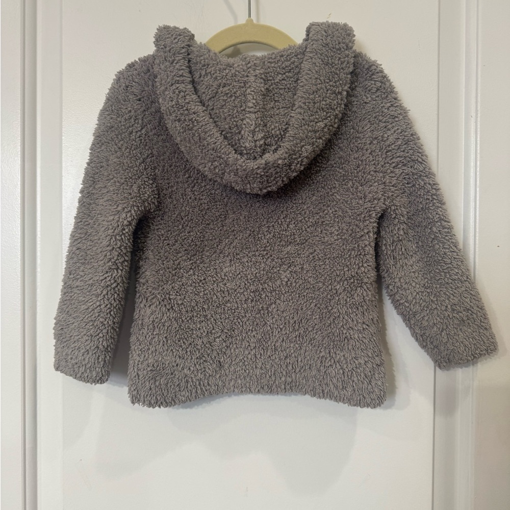 BAREFOOT DREAMS BABY COZYCHIC LITE GRAY ZIP UP SHERPA HOODIE 18-24M - Picture 4 of 5